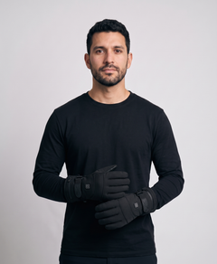 Heated Gloves for Men, Touch Screen, 3 Heat Levels, Fingers & Back of Hand Heating, for Motorcycle, Hiking & Skiing, Black