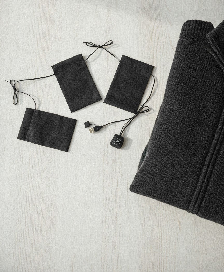 USB Heating Pads for Jackets & Vests, 3 Pad Kit, 3 Heat Levels, Power Bank Powered, for Hiking & Camping