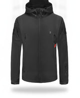 Heated Jacket for Men & Women, Soft-Shell Hooded, USB Powered, 7 Heating Zones, Fleece-Lined for Hiking & Work