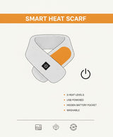 Heated Neck Wrap Scarf for Women & Men, Plush Faux-Fur, USB Powered, 3 Heat Levels, for Commuting & Outdoors