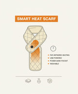 Heated Scarf for Women & Men, Quilted Neck Warmer, USB Powered, 3 Heat Levels, Far-Infrared for Camping & Commuting