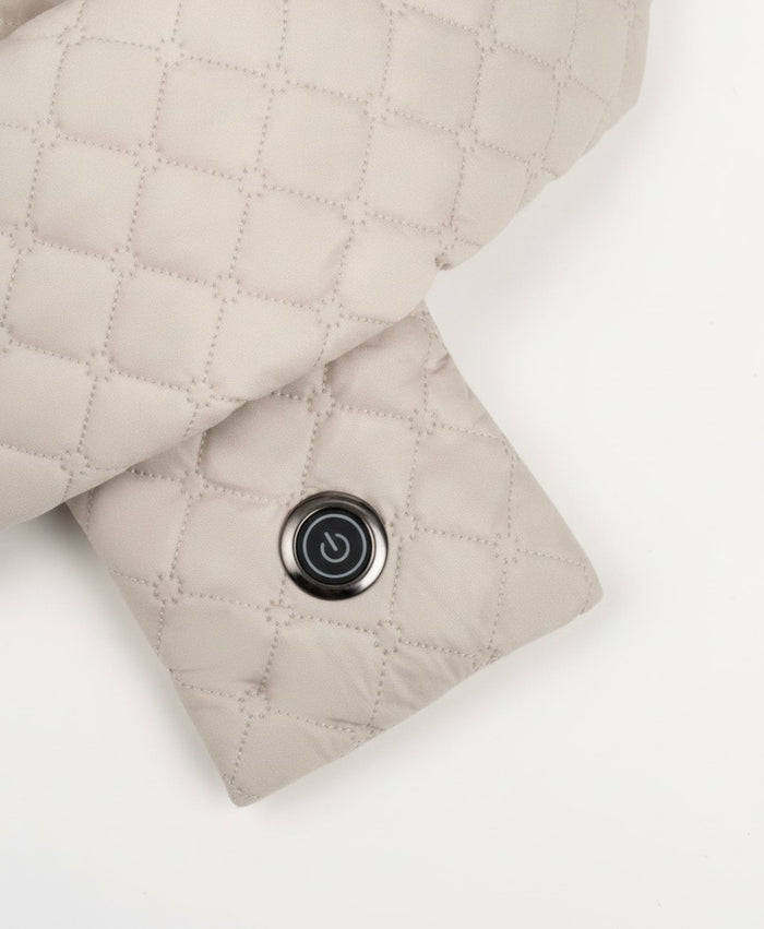Heated Scarf for Women & Men, Quilted Neck Warmer, USB Powered, 3 Heat Levels, Far-Infrared for Camping & Commuting