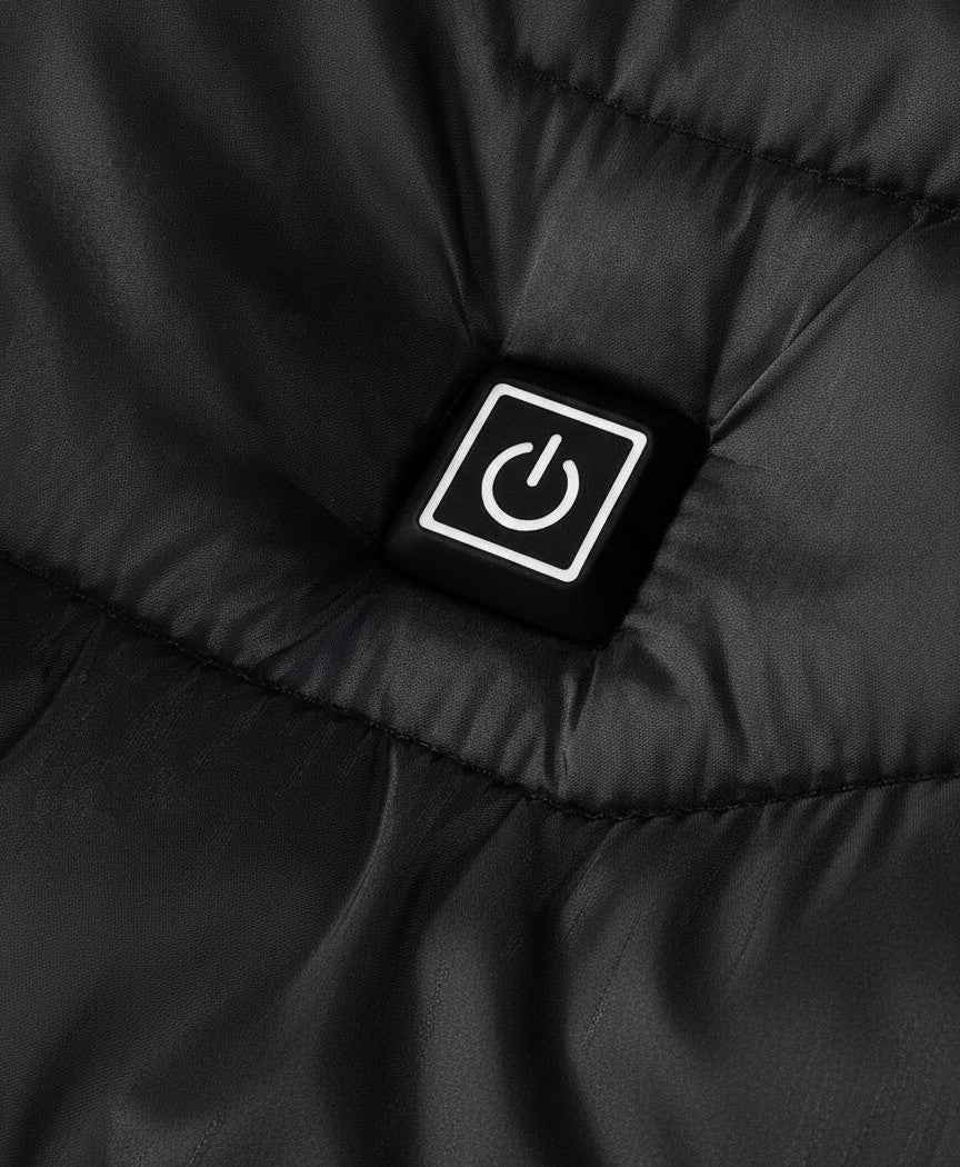 Men's Heated Puffer Jacket with Hood, USB Powered, 9 Heating Zones, 3 Heat Levels, Windproof for Skiing & Work