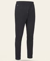 Men's black heated pants on a plain background