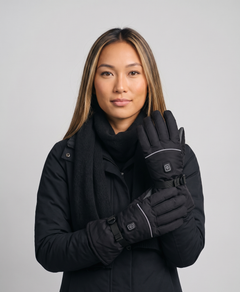 Heated Gloves for Women, 3-Stage Temperature Control, Waterproof, Non-Slip PU Palm, for Skiing, Sports & Outdoor Leisure, Black